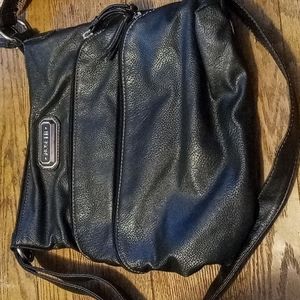 Black faux leather Rosetti purse
